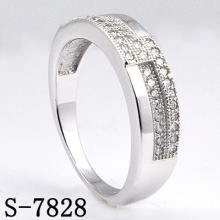 Fashion 925 Silver Rhodium Women Ring with CZ (S-7828)